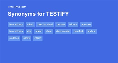 testify antonyms|synonyms of testify.